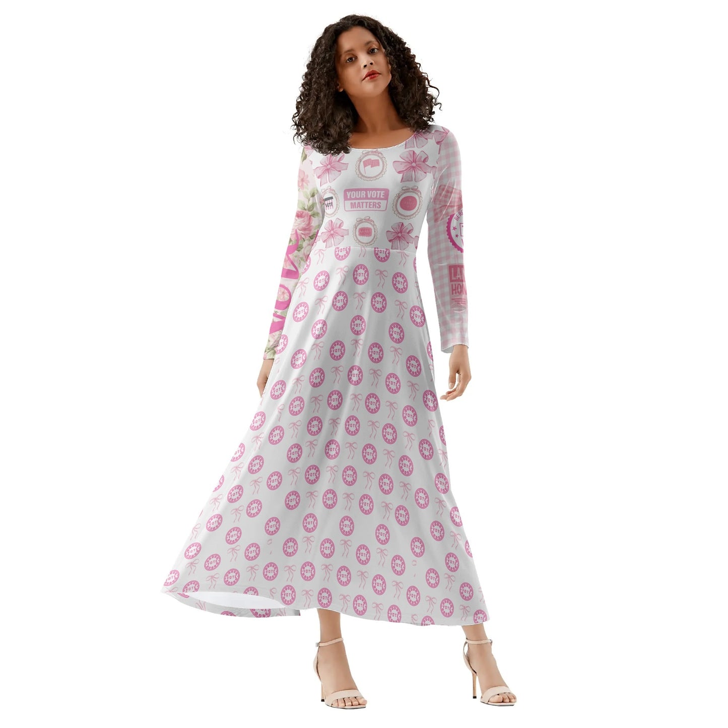 Womens Pink Vote Flowy Maxi Dress