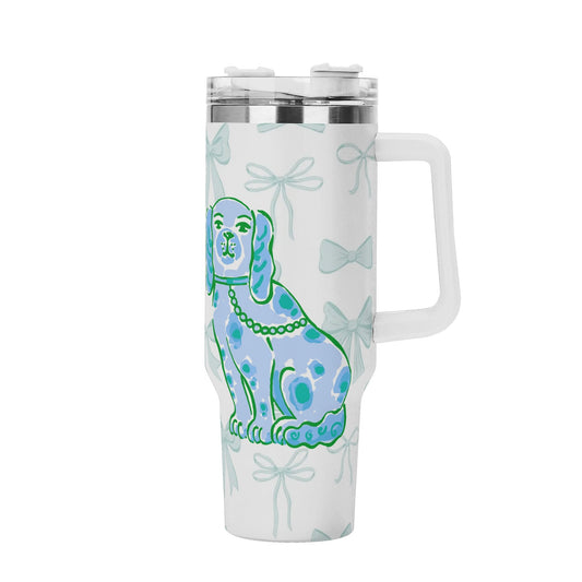 40oz Stainless Steel Coquette Floral Bow Tumbler