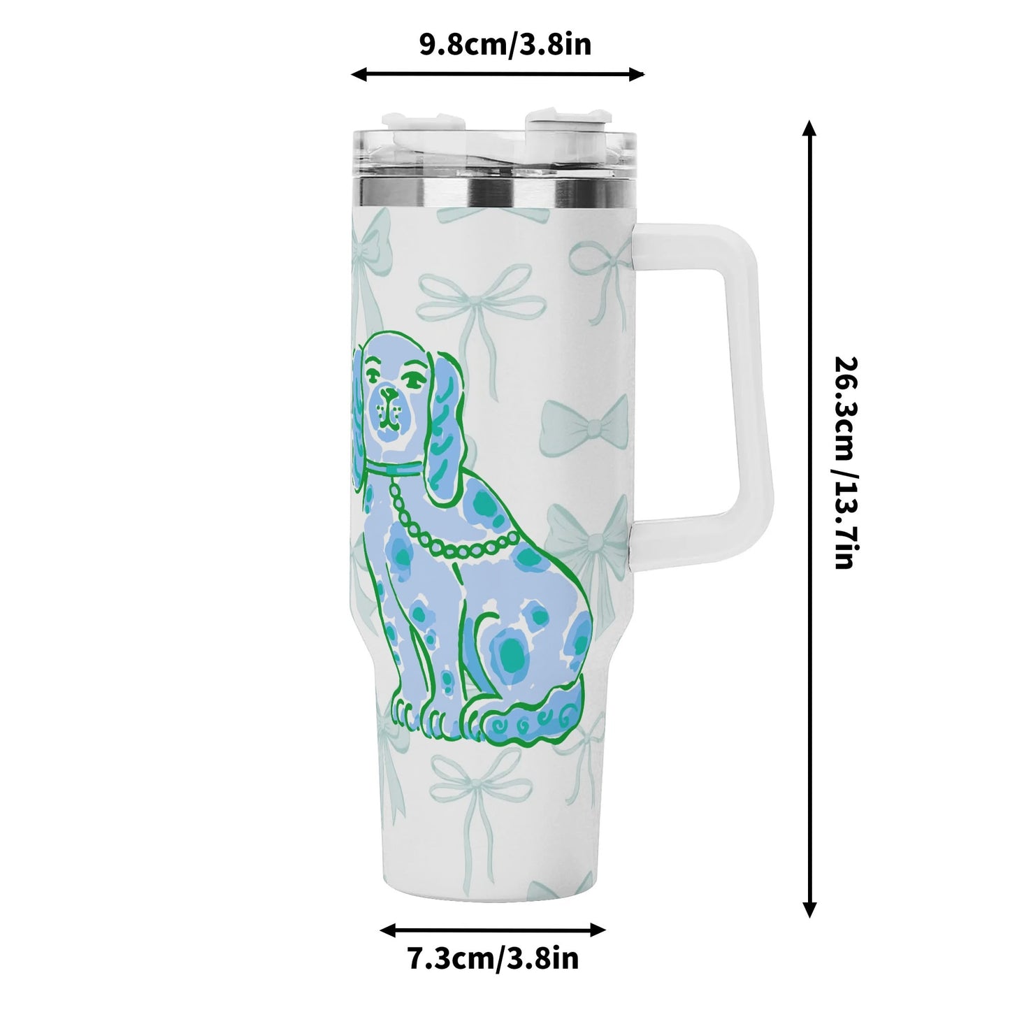 40oz Stainless Steel Coquette Floral Bow Tumbler