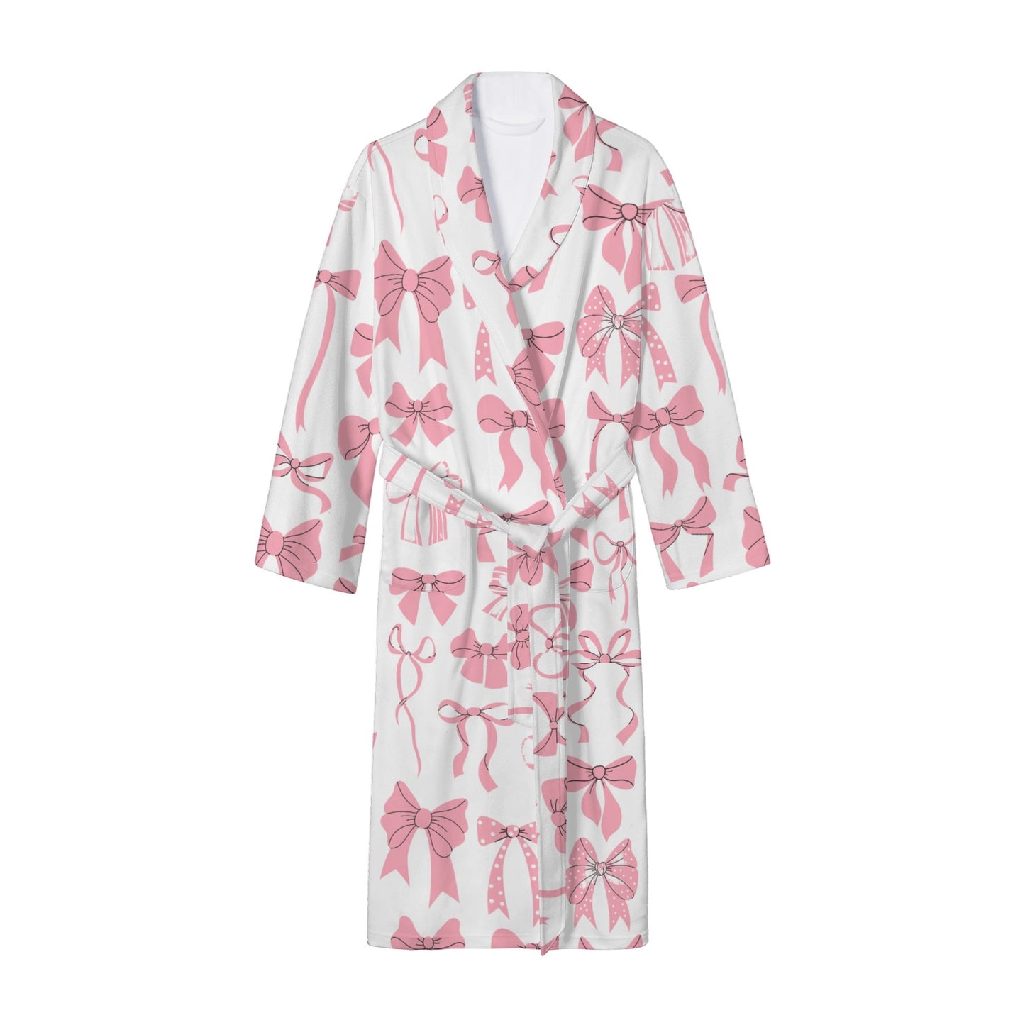 Womens Coquette Bow Long Bathrobe