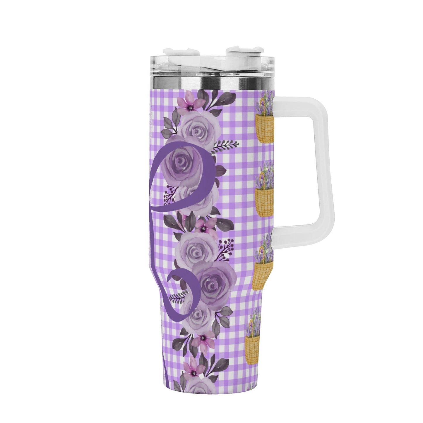 Coquette Floral Bow 40oz. Tumbler Purple Bow by Christian Grace