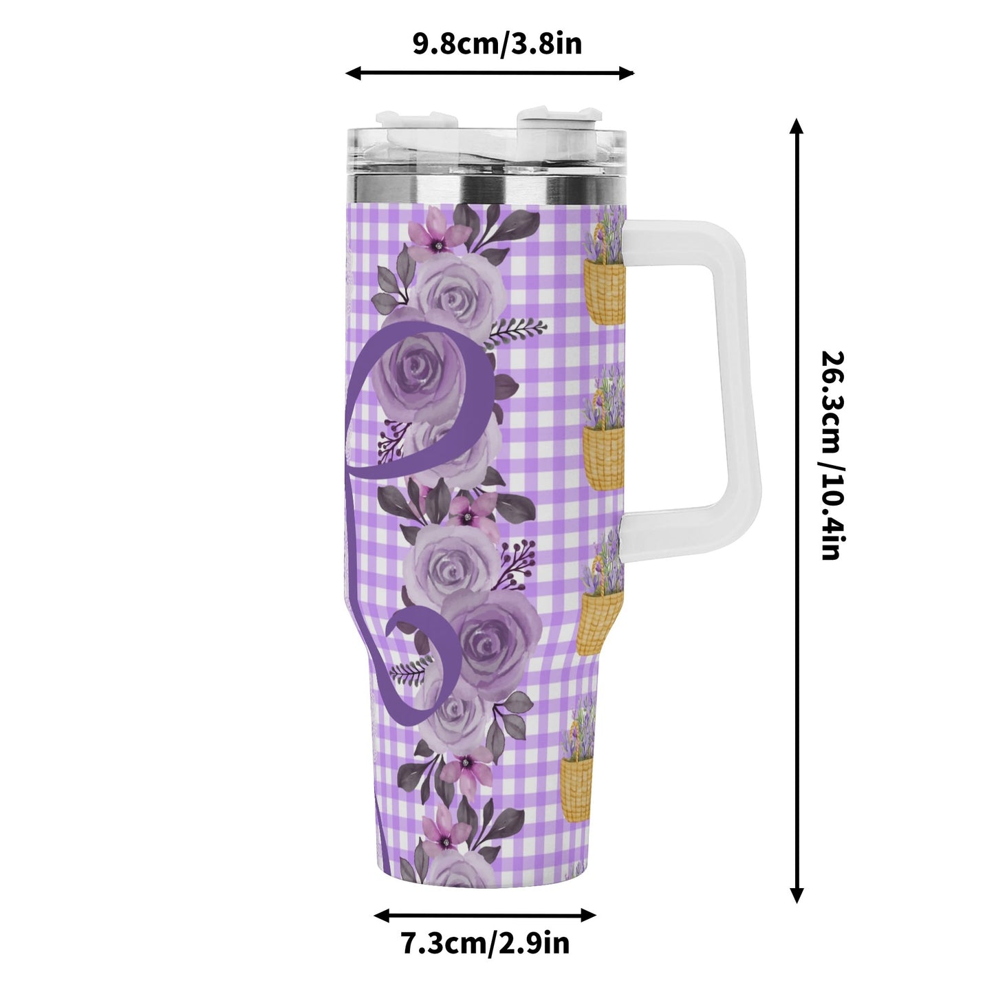 Coquette Floral Bow 40oz. Tumbler Purple Bow by Christian Grace