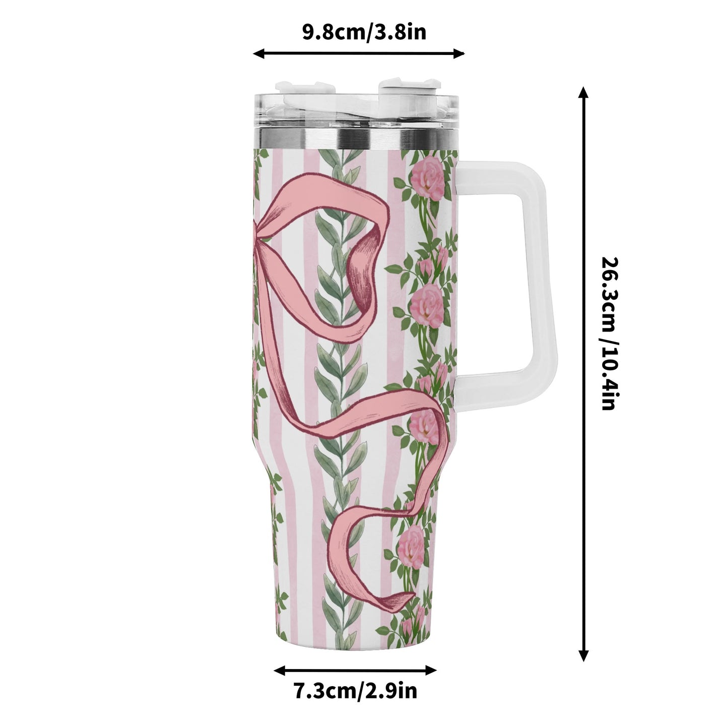 Coquette Floral Bow 40oz. Tumbler Purple Bow by Christian Grace