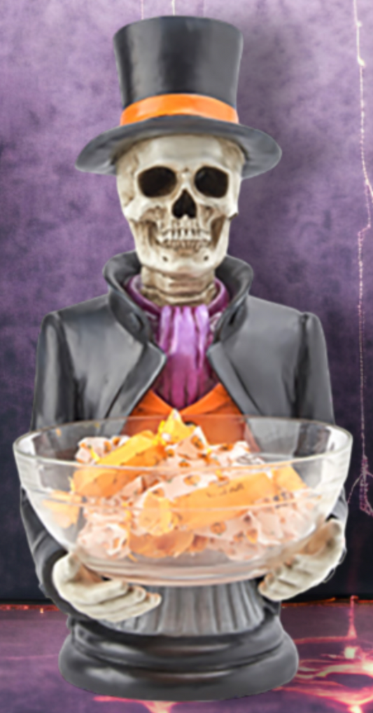 20" Skeleton Butler w/Candy Bowl-Preorder