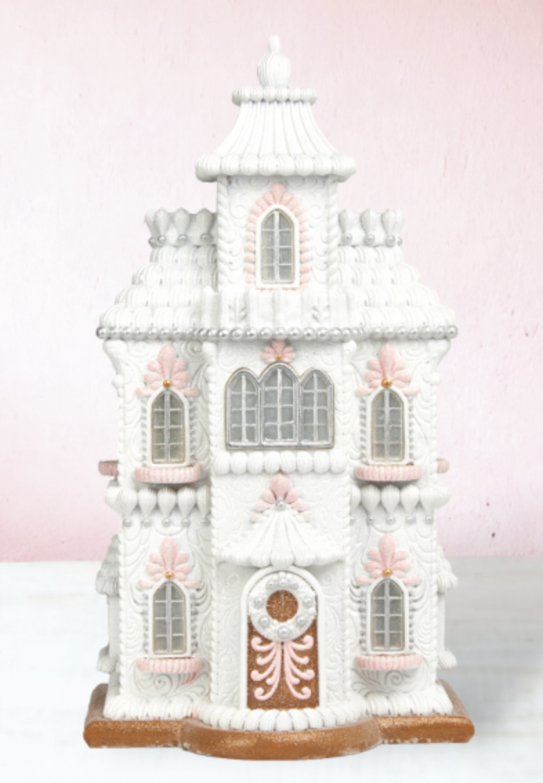 LED White Gingerbread House-Preorder