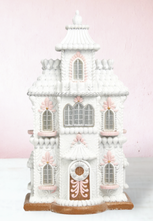 LED White Gingerbread House-Preorder