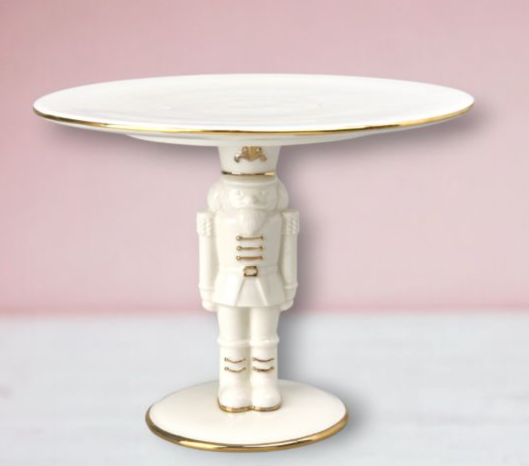 White / Gold Nutcracker Serving Plate - NEW 2024-Preorder