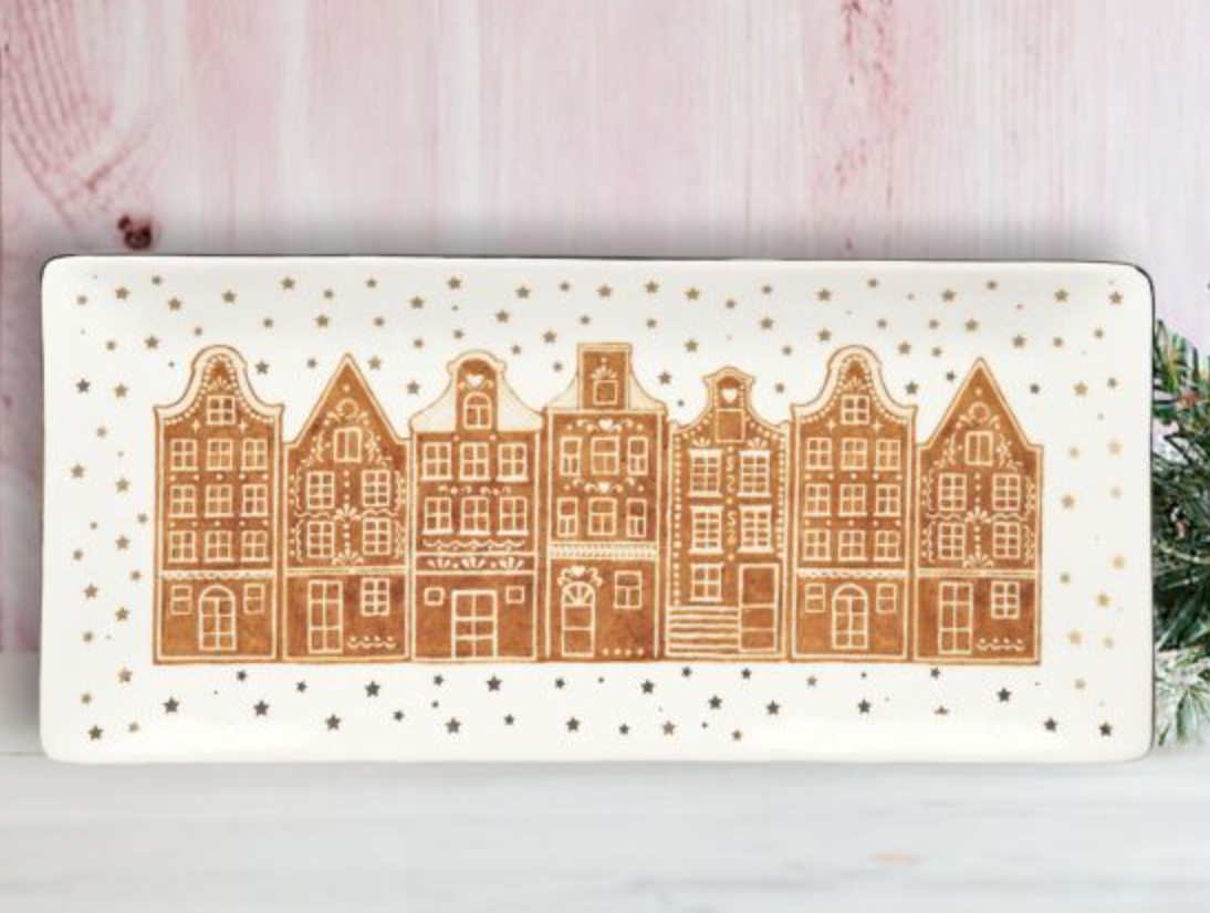 16in Gingerbread Brownstone Platter - NEW 2024-Preorder