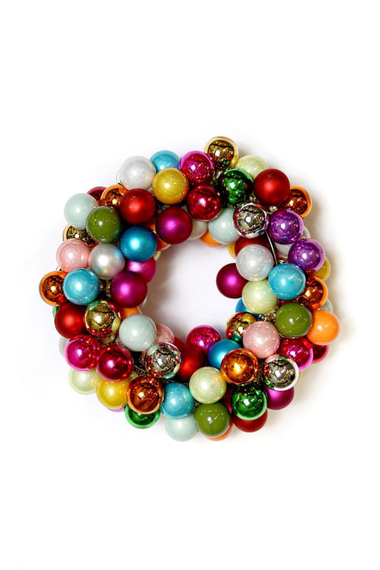 MERRY AND BRIGHT BALL WREATH-SMALL