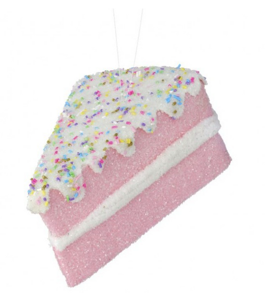 6'' Frosted Pink Sprinkles Cake Slice ~ Pre - order