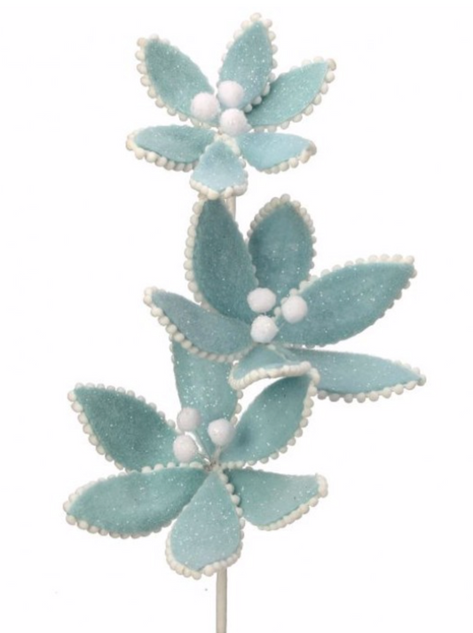 Pastel Frosted Triple Candy Poinsettia Stem~ PRE-ORDER