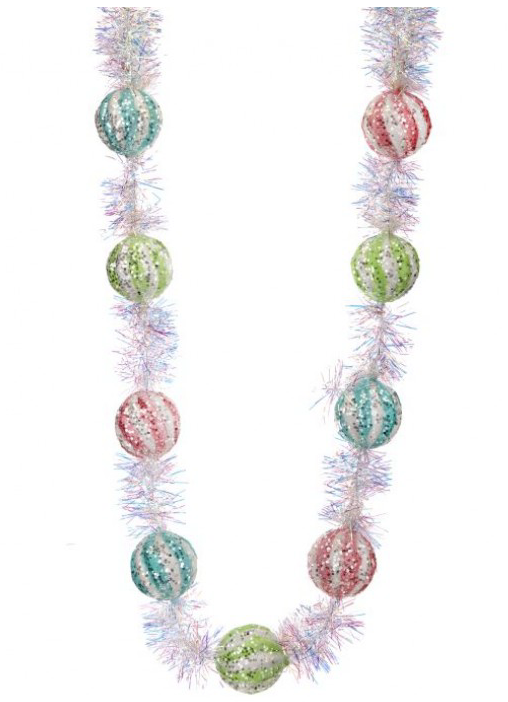 54" Tinsel Frosted Candy Ball Garland-Pre-Order