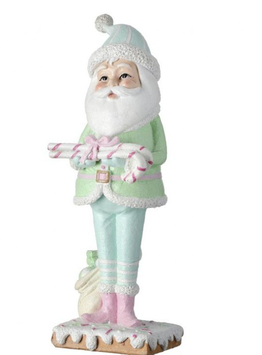 Pastel Santa w/ Candy Canes ~ Pre-order