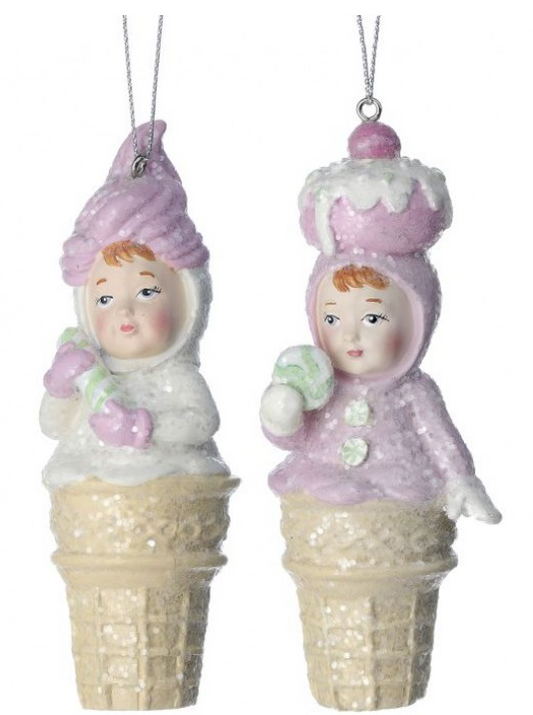 4.5"RESIN ICECREAM GIRL ORNAMENTS ~ PRE-ORDER