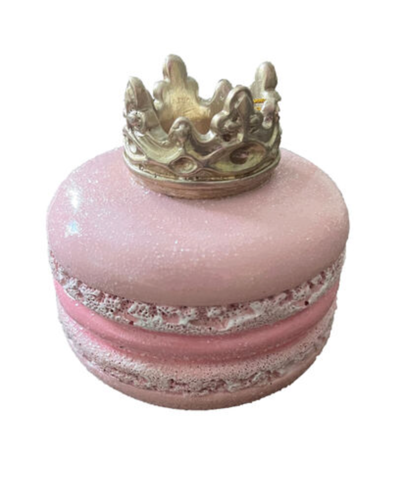 Pink Macaron w/Gold Crown Ornament ~ Spring pre~order