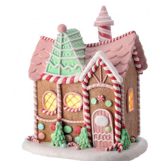 9'' led pastel gingerbread house ~ pre~ order