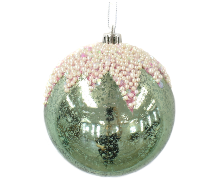 Pearl icing ornament ball 4'' ~ pre~order