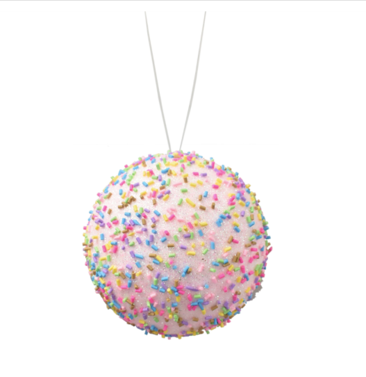 Pink Confetti ball ornament 4'' ~ pre~order