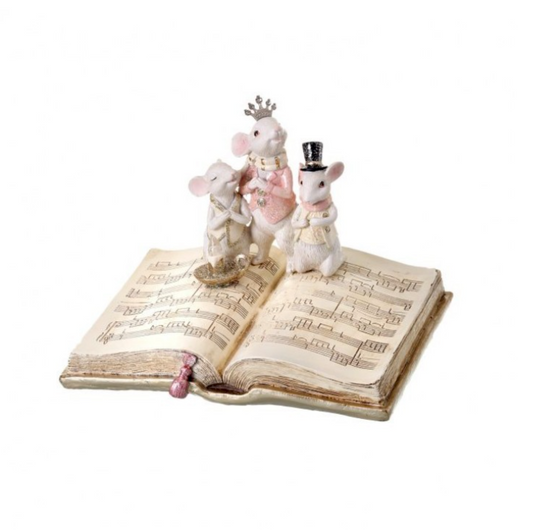 15" Singing Mice on Music box with Candle ~ pre~ order