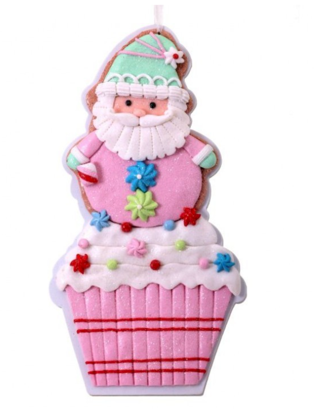 12'' Clay Santa Cupcake Ornament ~pre~order