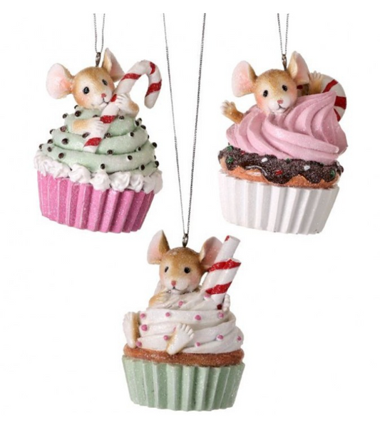 3'' Cupcake with Mouse Ornament ~ Pre~order