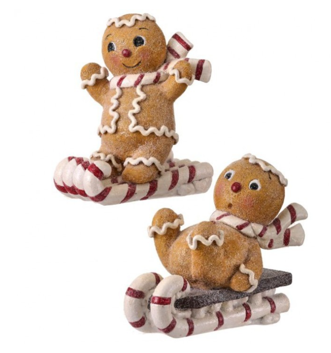 6'' Gingerbread Candy Cane Boys on Sleigh ~ Pre~order