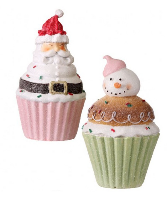 6'' Frosty Santa & Snowman Cupcakes ~ pre~order