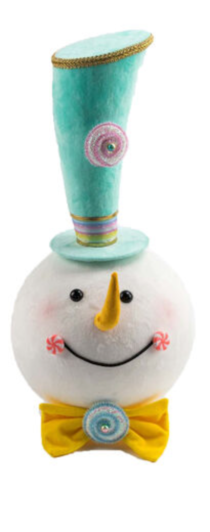 19" Snowman Head with Blue Top Hat ~ pre~order