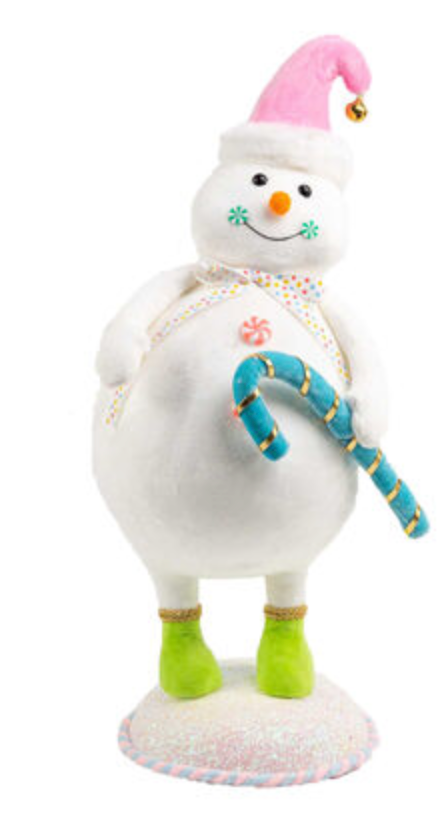 22" Snowman w/Blue Candy Cane ~ Pre~order