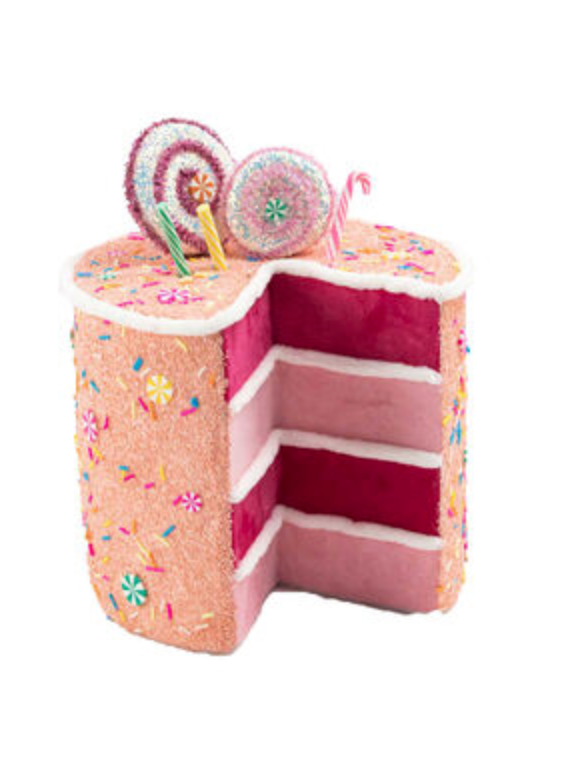 9.5" Orange Cake Slice with  Pink ~ Pre~order