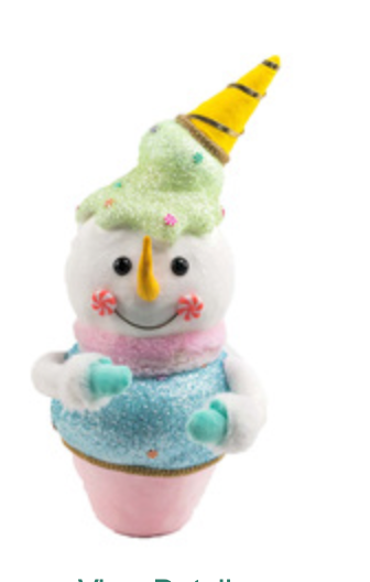 15" Snowman Cupcake Ice Cream ~ Pre~order