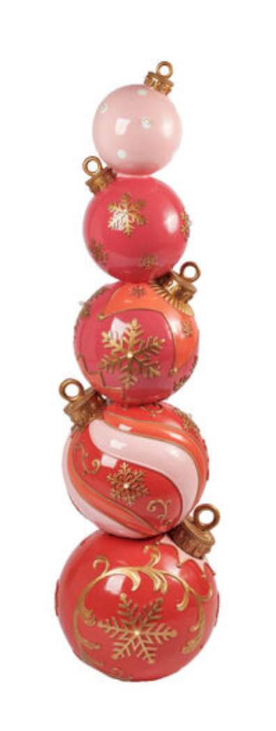 5 Stacked Pink Baubles w/led  ~ Pre~order