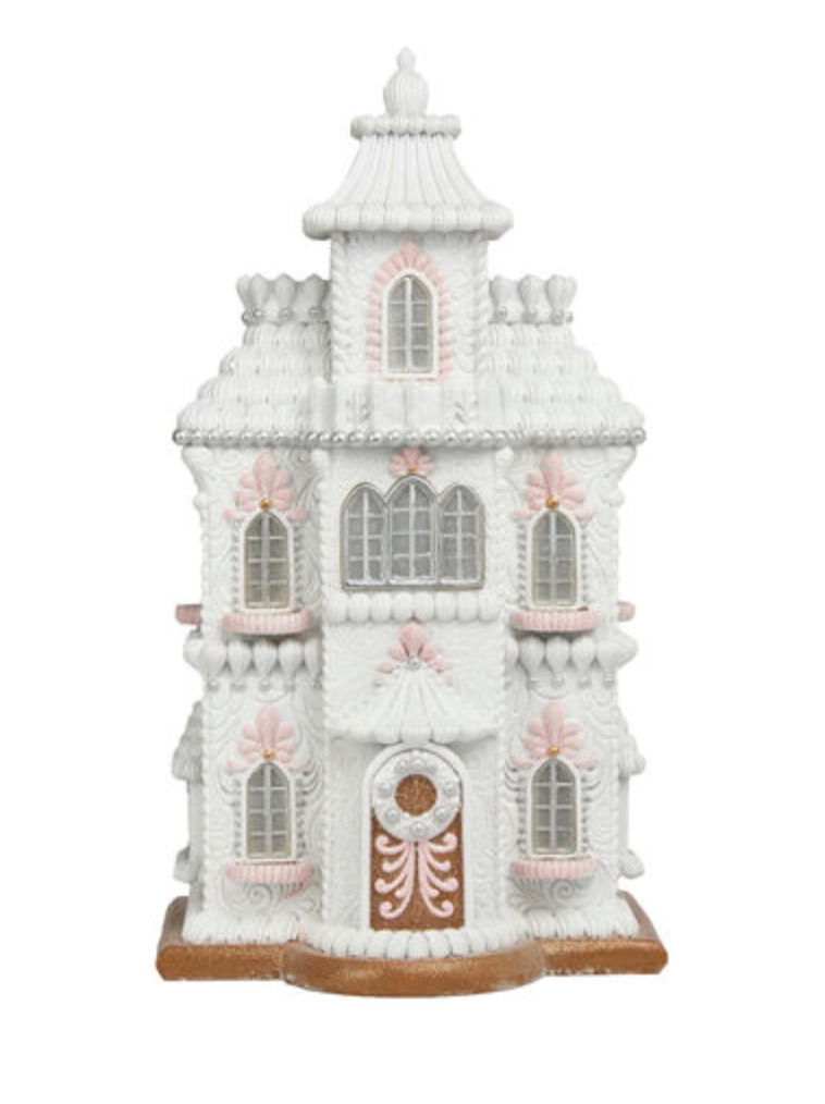 Led White Gingerbread House ~ Pre~order