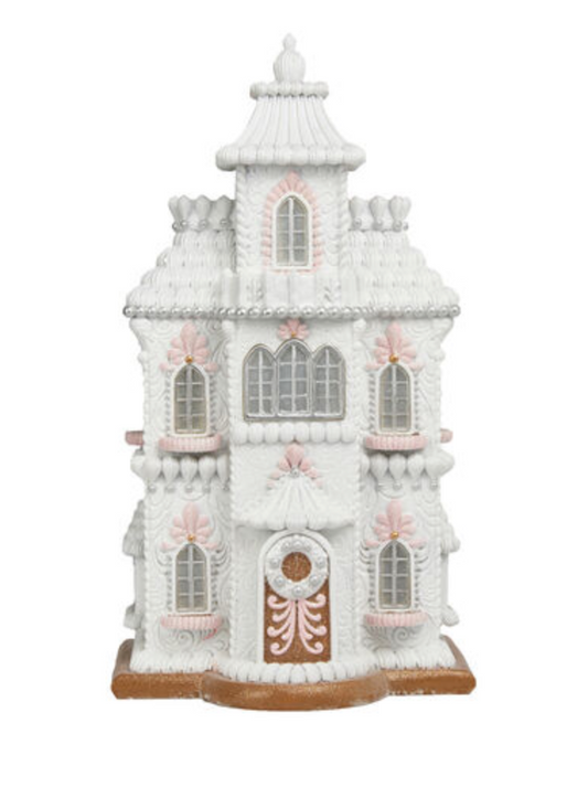 Led White Gingerbread House ~ Pre~order