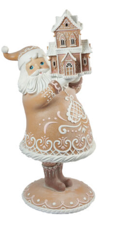 45" Gingerbread Santa with House Display ~ Pre~order