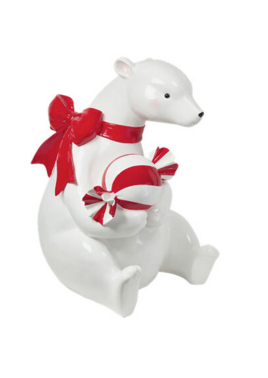 42" Sitting Polar Bear with Candy ~ Pre~order