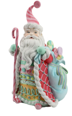 Pastel peppermint candy Santa ~ pre~ order