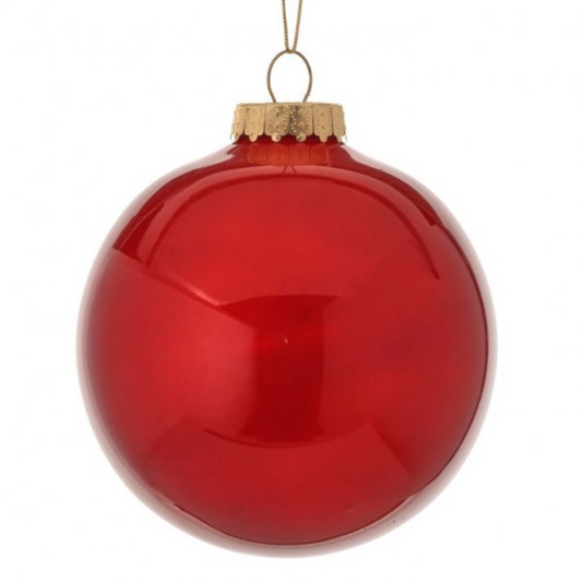 6" "Glass Look" Plastic Ball Ornament Red-Pre-Order