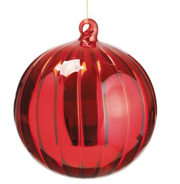 6" Glass Ball Ornament  Red~pre-order