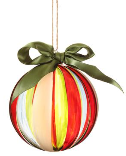 4.75" Glass Ball Ornament  Red Green~pre-order