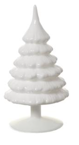 8.25" Glass Tree Table Top  White~pre-order