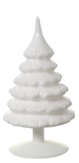 8.25" Glass Tree Table Top  White~pre-order