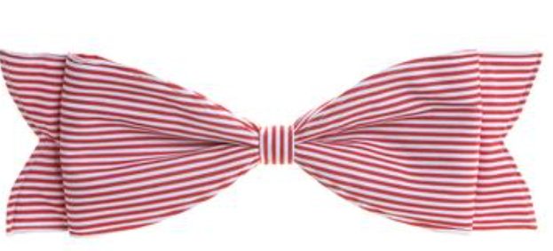 8.5"Wx18"L Stripe Bow Tie Ornament Red White~pre-order