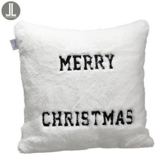 16"W x16"l Merry Christmas Pillow White Beige~pre-order