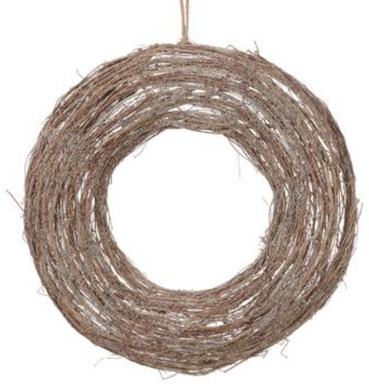 17" Iced Twig Wreath  Whitewashed~pre-order