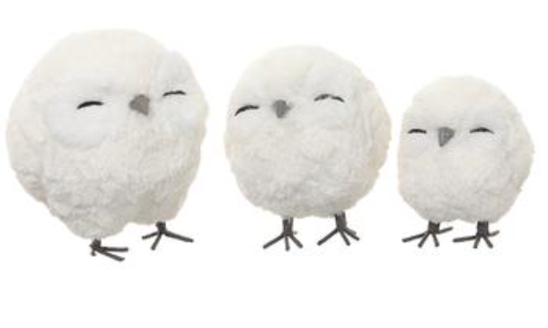 4"-6.25" Owl (3 ea/set)  Cream White~pre-order