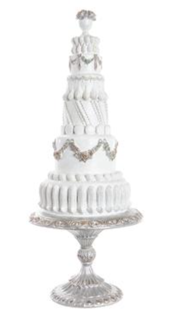 23.5" Cake Topiary  White Silver~pre-order