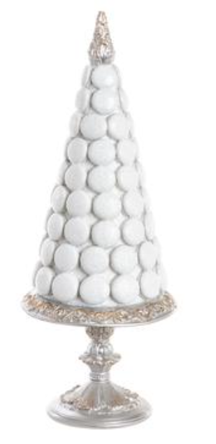 17.6" Macaron Topiary  White Silver~pre-order