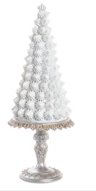 14.6" Cake Topiary  White Silver~pre-order