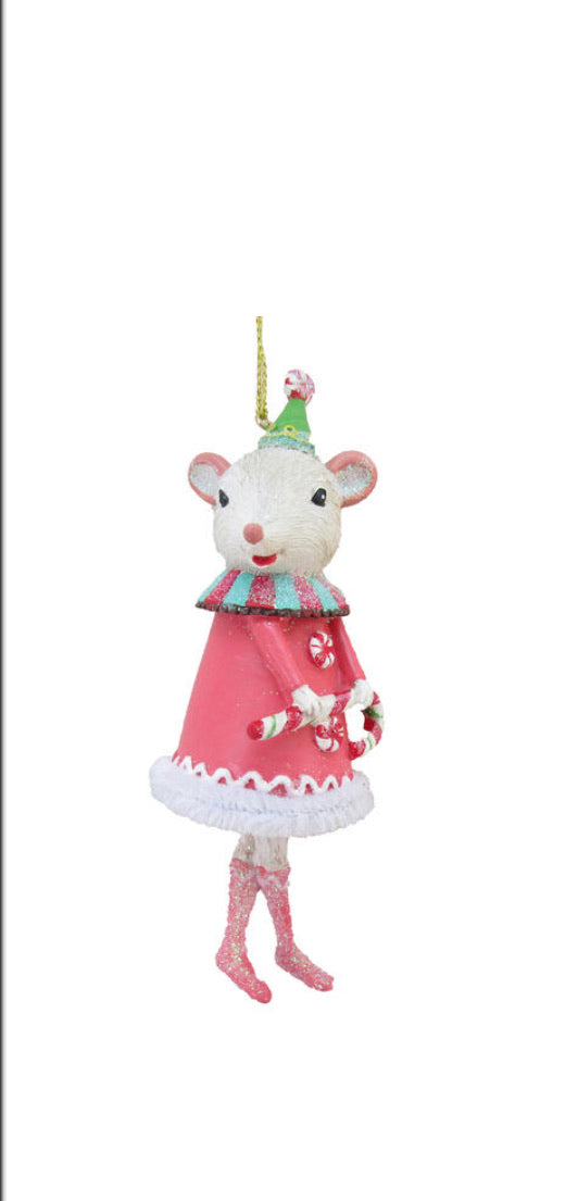 Mouse w/Candy Cane Ornament